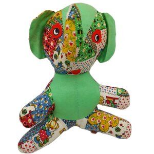 Shalom Toy Co Elephant Plush Patchwork Multi-colored Stuffed Animal 10" READ